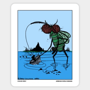 Fly Fishing Funny Fisherman Novelty Gift Sticker